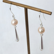 Load image into Gallery viewer, Pearl and Silver Charm Earrings