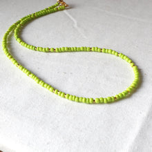 Load image into Gallery viewer, Lime green seed bead necklace