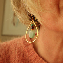 Load image into Gallery viewer, Gemstone Teardrop Earrings