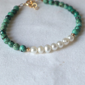 Pearl centre turquoise bracelet