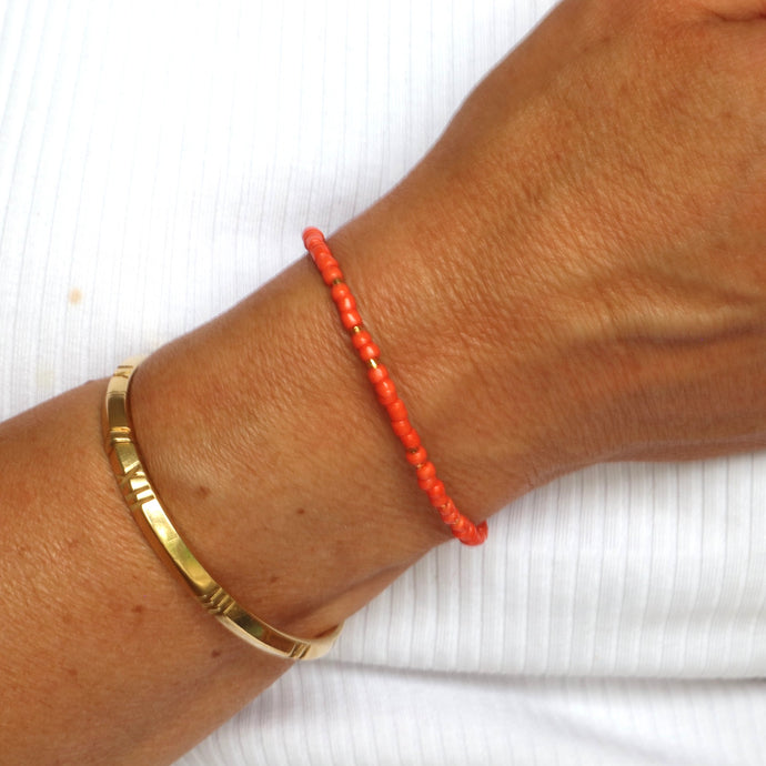 Orange seed bead Bracelet