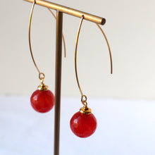 Load image into Gallery viewer, Handmade Amber, gold gemstone Irish earrings