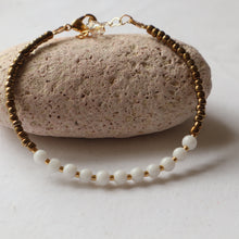 Load image into Gallery viewer, White Bronze Beaded Bracelet