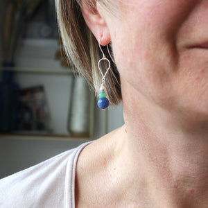 Blue Jade Aventurine Silver Earrings