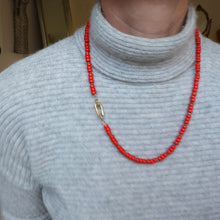 Load image into Gallery viewer, Orange Beaded Charm Necklace