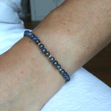 Load image into Gallery viewer, Navy Blue Brushed Gold Bracelet