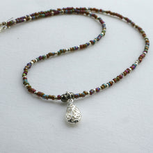 Load image into Gallery viewer, Silver Filigree Teardrop Necklace