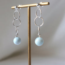 Load image into Gallery viewer, Aquamarine circle earrings