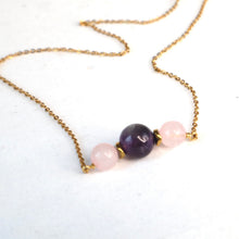 Load image into Gallery viewer, Amethyst Rosequartz Necklace