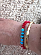 Load image into Gallery viewer, Turquoise and coral Bracelet