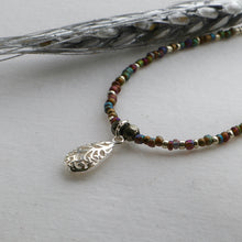 Load image into Gallery viewer, Silver Filigree Teardrop Necklace