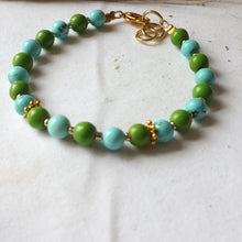 Load image into Gallery viewer, Green &amp; Turquoise Bracelet
