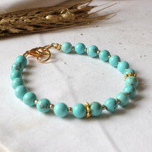 Load image into Gallery viewer, Turquoise &amp; Gold Bracelet
