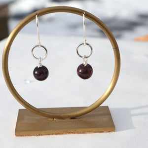 Silver Garnet Earrings