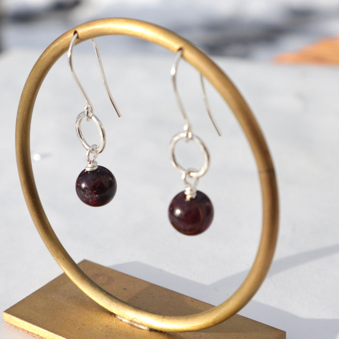 Silver Garnet Earrings