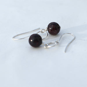 Silver Garnet Earrings