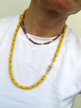 Load image into Gallery viewer, Yellow Beaded Charm Necklace