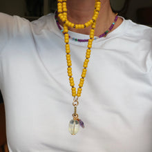 Load image into Gallery viewer, Yellow Beaded Charm Necklace