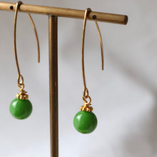 Load image into Gallery viewer, Green Dot Earrings