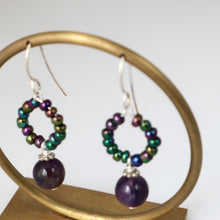 Load image into Gallery viewer, Irish amethyst birthstone earrings