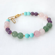 Load image into Gallery viewer, Pastel colour gemstone Irish handmade bracelet 
