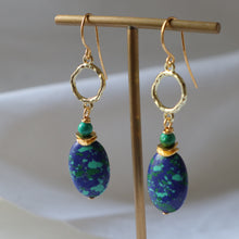 Load image into Gallery viewer, Handmade mosaic blue and green earrings 