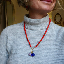 Load image into Gallery viewer, Orange Beaded Charm Necklace