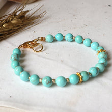 Load image into Gallery viewer, Turquoise &amp; Gold Bracelet