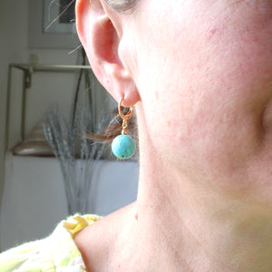 Huggie Turquoise Earrings