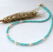 Load image into Gallery viewer, Pearl and Turquoise Necklace