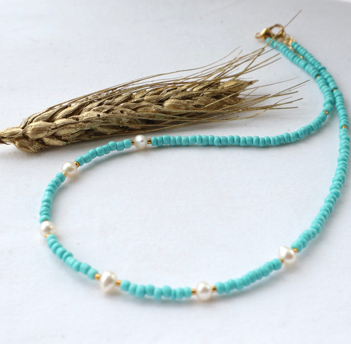 Pearl and Turquoise Necklace