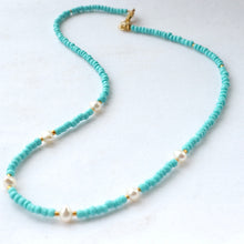 Load image into Gallery viewer, Pearl and Turquoise Necklace