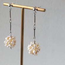Load image into Gallery viewer, Pearl cluster wedding earrings