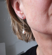 Load image into Gallery viewer, Handmade Irish silver pearl earrings