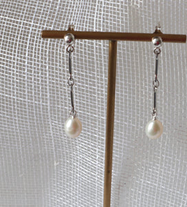 Handmade Irish silver pearl earrings