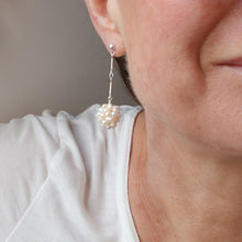Load image into Gallery viewer, pearl cluster bridal earrings