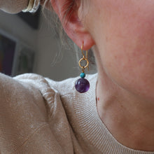 Load image into Gallery viewer, amethyst pop earrings