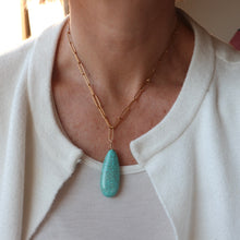 Load image into Gallery viewer, Paperclip Chain Turquoise Pendant