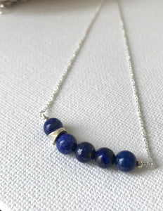 Lapis Lazuli and Sterling Silver Necklace - alisonwalshjewellery