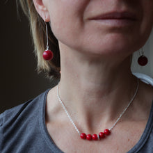 Load image into Gallery viewer, red coral silver handmade irish necklace