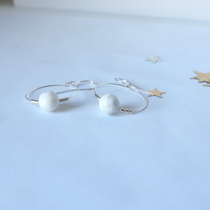 silver white malachite handmade irish earrings