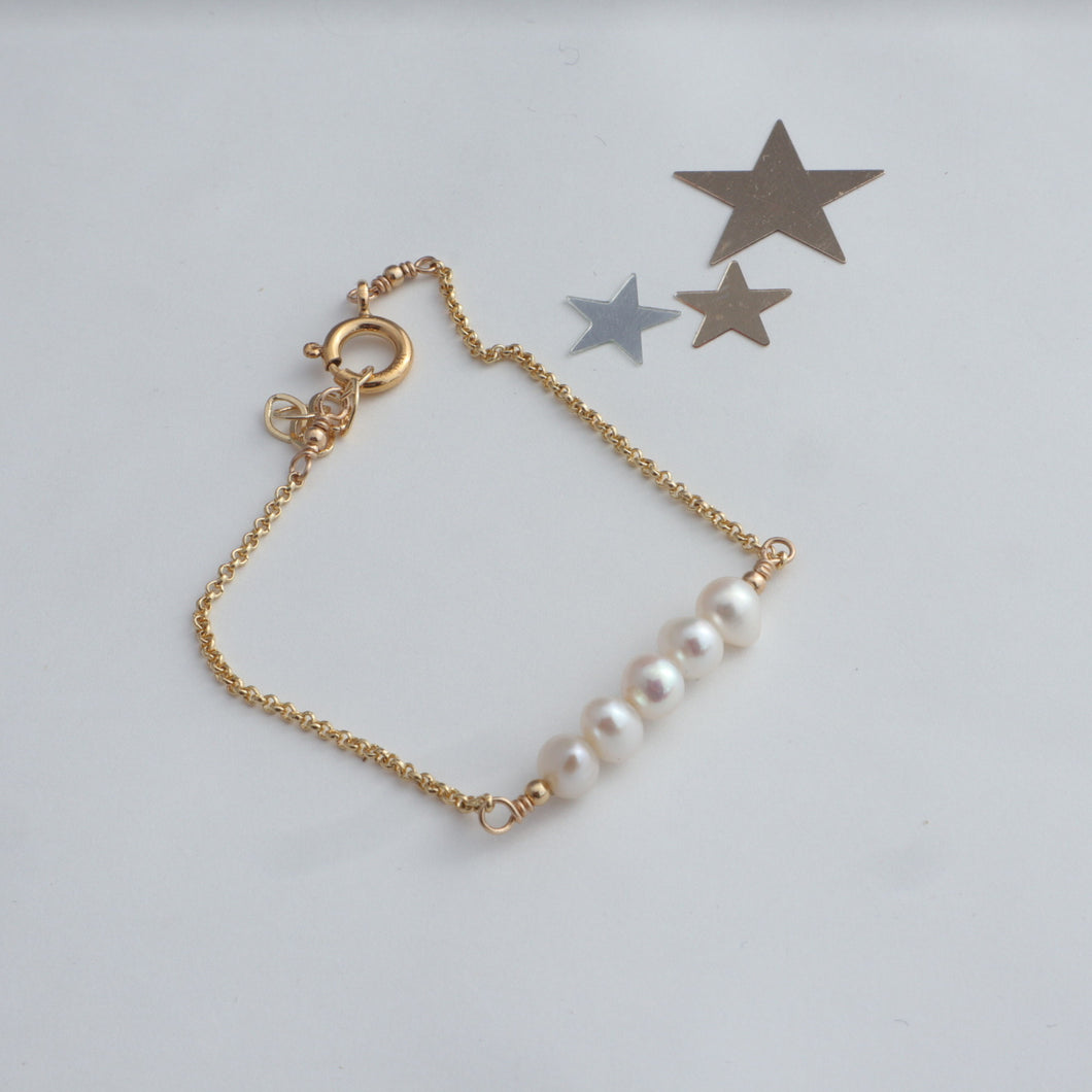 seed freshester pearl gold handmade bracelet