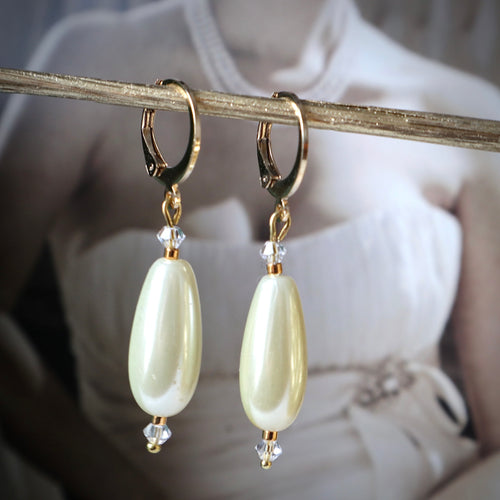 Oblong Pearl Earrings