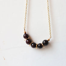 Load image into Gallery viewer, January birthstone garnet gold necklace 