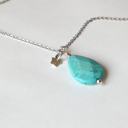 handmade turquoise silver irish necklace