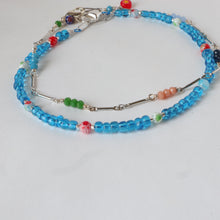 Load image into Gallery viewer, Blue Bead Anklet