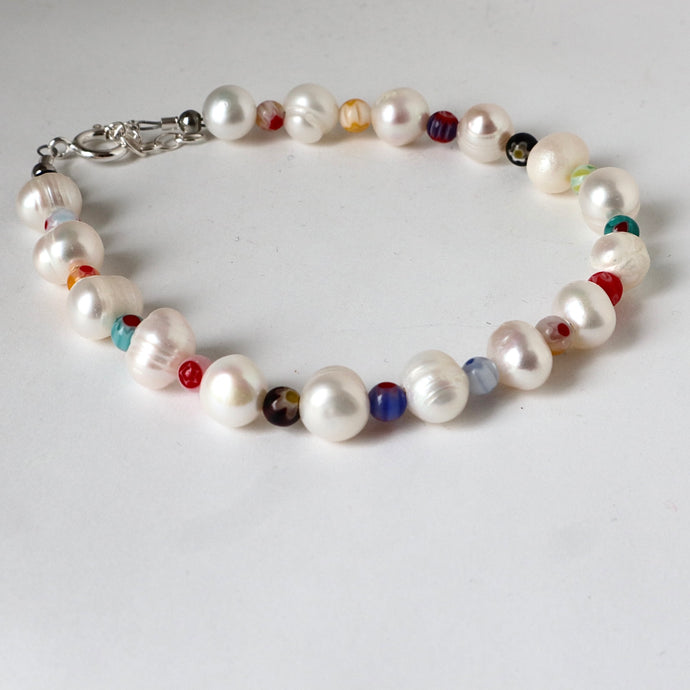 Pearl & Millefiori Bracelet