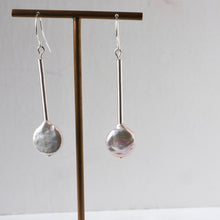 Load image into Gallery viewer, Coin Pearl Silver Earrings