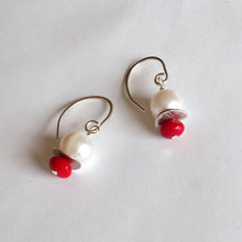 Load image into Gallery viewer, Pearl and Coral Earrings