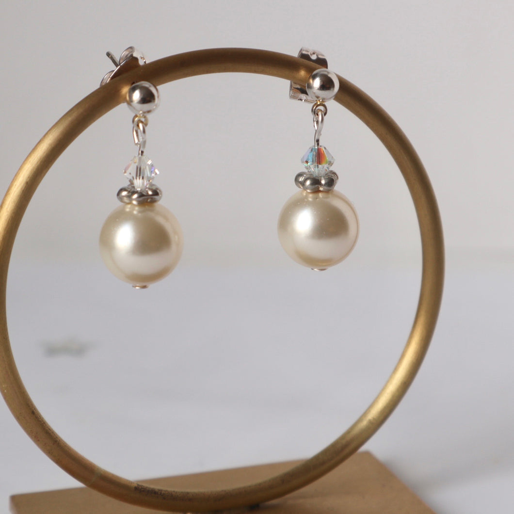 ivory pearl handmade irish bridal earrings